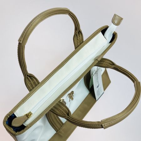    U.S.POLO ASSN トートバッグ USPA-2595 リサイクルナイロン ホワイト x ベージュ