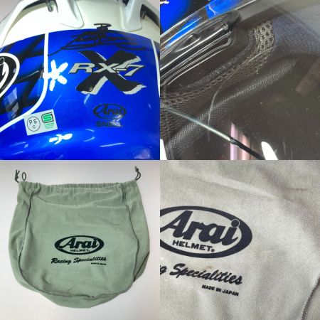  Arai アライ RX-7X タイラ TAIRA REPLICA バイク フルフェイス ヘルメット 55-56cm シールド傷有 箱・ケース付 ブルー