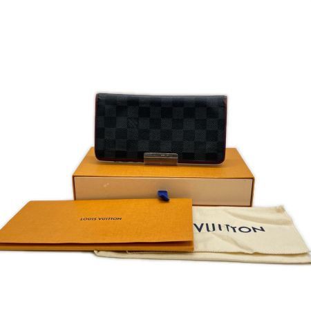  LOUIS VUITTON ルイヴィトン 2つ折り長財布　ダミエ ポルトフォイユ ブラザ N63254 ブラック 箱・保管袋付き