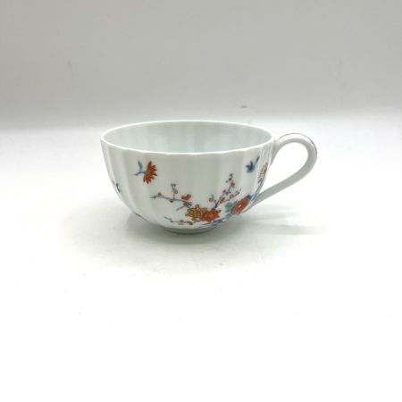   深川製磁 色絵花鳥紋 紅茶碗皿 箱付き
