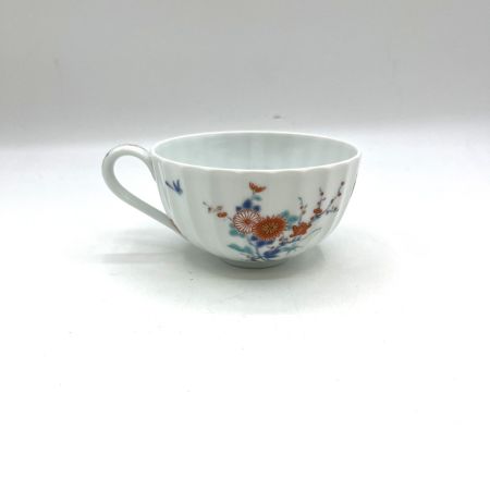   深川製磁 色絵花鳥紋 紅茶碗皿 箱付き