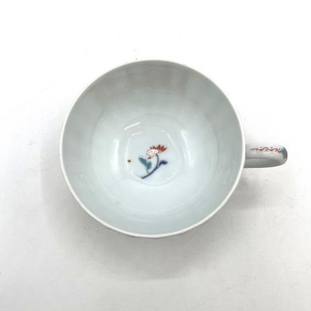   深川製磁 色絵花鳥紋 紅茶碗皿 箱付き