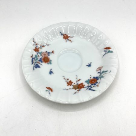   深川製磁 色絵花鳥紋 紅茶碗皿 箱付き