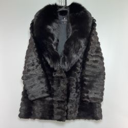 ◎◎ ROTINY FUR 毛皮ハーフコート ブラック Bランク