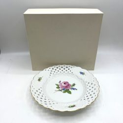 ◎◎ Meissen マイセン ピンクのバラ  飾り皿  Bランク