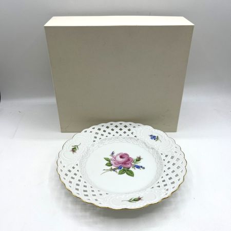  Meissen マイセン ピンクのバラ  飾り皿 