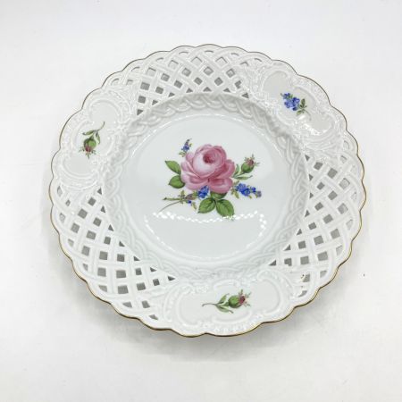  Meissen マイセン ピンクのバラ  飾り皿 