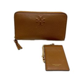 ◎◎ TORY BURCH トリーバーチ ラウンドファスナー財布 使用感有 カードケース付き  ブラウン Aランク
