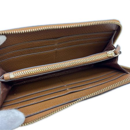  TORY BURCH トリーバーチ ラウンドファスナー財布 使用感有 カードケース付き  ブラウン