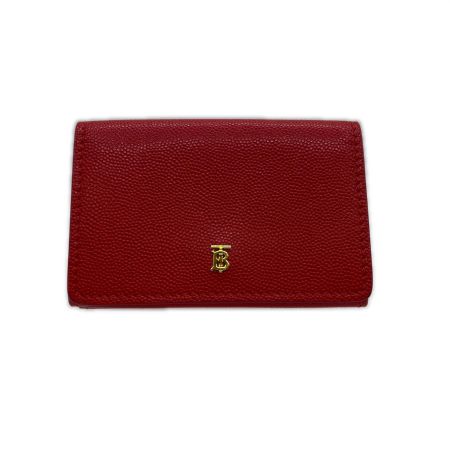 BURBERRY バーバリー TB 三つ折りサイフ コンパクトウォレット レッド