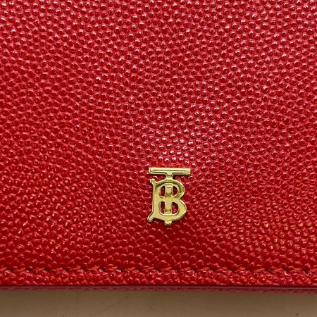  BURBERRY バーバリー TB 三つ折りサイフ コンパクトウォレット レッド