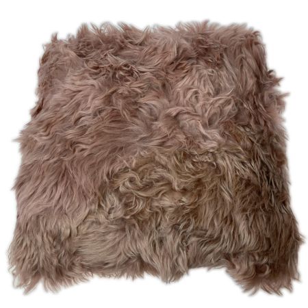   moririn モリリン ニュージーランド産 メリノ 羊革 毛皮 ムートンクッション 40 x 40 アッシュピンク