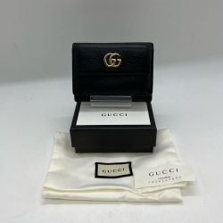 ◎◎ GUCCI グッチ 3つ折り財布 GGマーモント Wホック 三折財布 カーフスキンレザー 523277 0416 ブラック Bランク