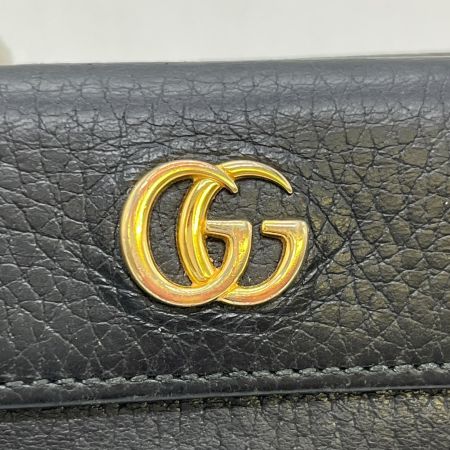  GUCCI グッチ 3つ折り財布 GGマーモント Wホック 三折財布 カーフスキンレザー 523277 0416 ブラック
