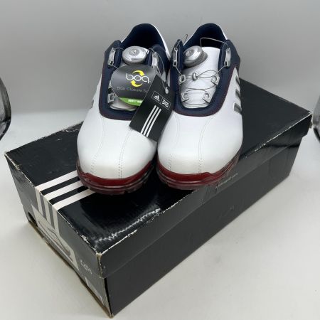  adidas アディダス ゴルフシューズ　pure metal boa Q44616 ホワイト×ネイビー サイズ25.5ｃｍ