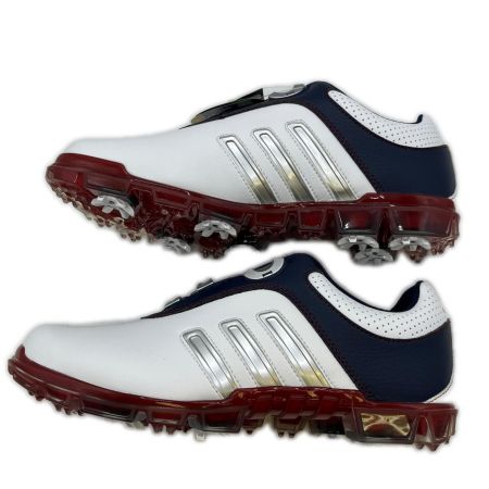  adidas アディダス ゴルフシューズ　pure metal boa Q44616 ホワイト×ネイビー サイズ25.5ｃｍ