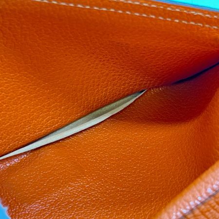  HERMES エルメス ベアン デュプリ 三つ折り財布　箱付き 24N オレンジ