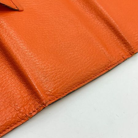  HERMES エルメス ベアン デュプリ 三つ折り財布　箱付き 24N オレンジ