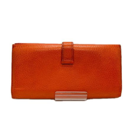  HERMES エルメス ベアン デュプリ 三つ折り財布　箱付き 24N オレンジ