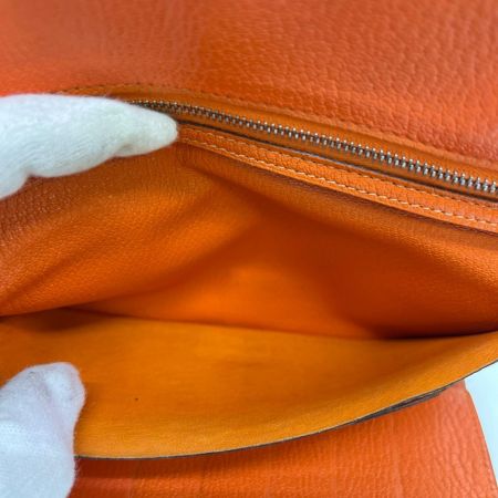  HERMES エルメス ベアン デュプリ 三つ折り財布　箱付き 24N オレンジ