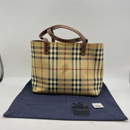  BURBERRY バーバリー トートバッグ　ホースフェリーチェック　 日焼け有  ベージュ