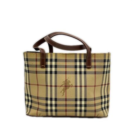  BURBERRY バーバリー トートバッグ　ホースフェリーチェック　 日焼け有  ベージュ
