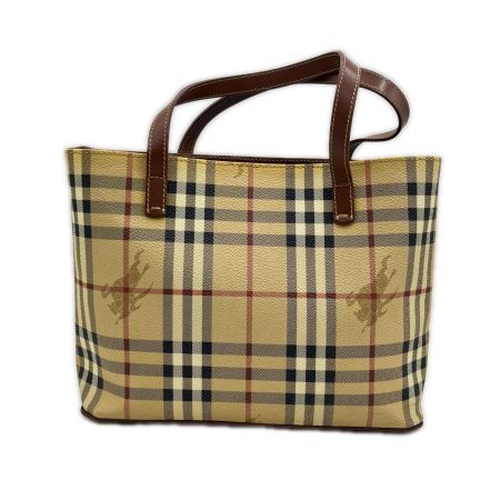 BURBERRY バーバリー トートバッグ　ホースフェリーチェック　 日焼け有  ベージュ