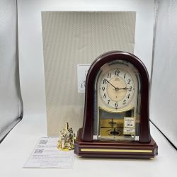 ◎◎ SEIKO セイコー  EMBLEM 電波置時計HW205B ブラウン x ゴールド Aランク