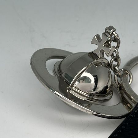 Vivienne Westwood ヴィヴィアン・ウエストウッド SAFFIANO PLAIN 3D ORB キーホルダー キーリング 8203011LU シルバー x ブラック