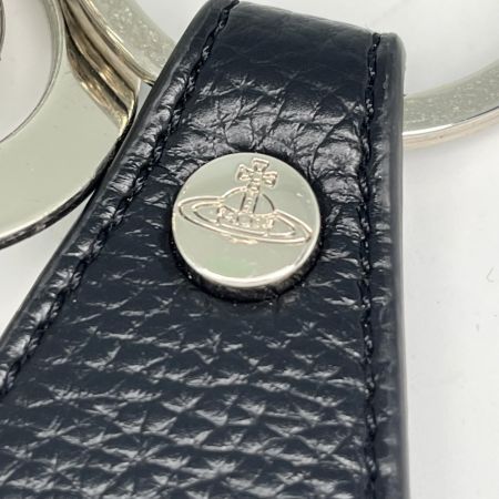 Vivienne Westwood ヴィヴィアン・ウエストウッド SAFFIANO PLAIN 3D ORB キーホルダー キーリング 8203011LU シルバー x ブラック
