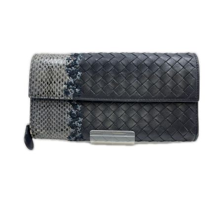  BOTTEGA VENETA ボッテガヴェネタ イントレチャート　パイソン レザー 長財布 B04068182T  箱付 使用感有 