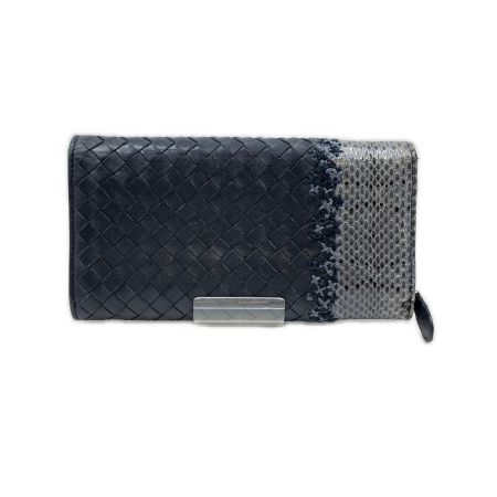  BOTTEGA VENETA ボッテガヴェネタ イントレチャート　パイソン レザー 長財布 B04068182T  箱付 使用感有 