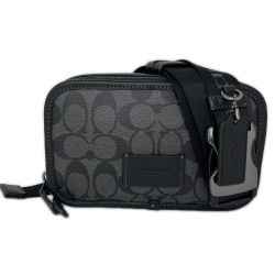 ◎◎ COACH コーチ シグネチャー ワイアット ベルトバッグ ボディバッグ CM106 ブラック Aランク