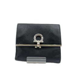 ◎◎ Salvatore Ferragamo サルヴァトーレフェラガモ 3つ折り財布 ガンチーニ JL-22 4639 ブラック Bランク