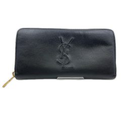◎◎ Yves Saint Laurent イブサンローラン ラウンドファスナー長財布 352907 ブラック Cランク