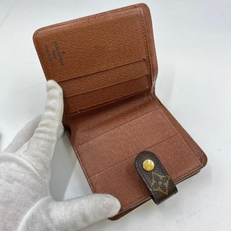  LOUIS VUITTON ルイヴィトン  モノグラム コンパクトジップ M61667 ブラウン