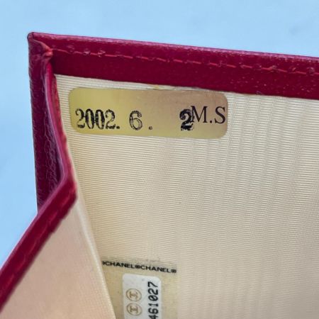  CHANEL シャネル カードケース　レザー 7461027  レッド 箱・ギャランティカード付