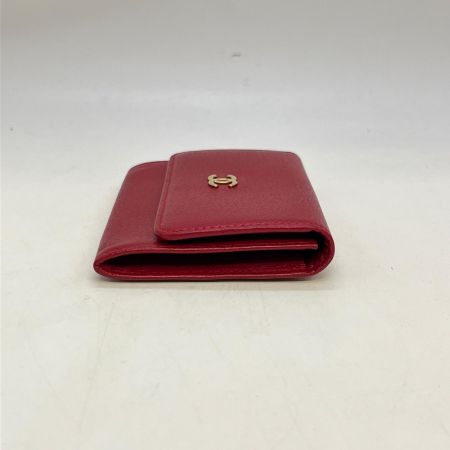  CHANEL シャネル カードケース　レザー 7461027  レッド 箱・ギャランティカード付
