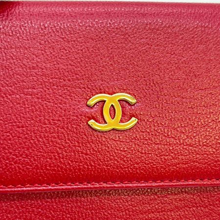  CHANEL シャネル カードケース　レザー 7461027  レッド 箱・ギャランティカード付