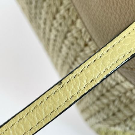 JIMMY CHOO ジミーチュウ カゴバッグ　ラフィアトートバッグ ベージュ