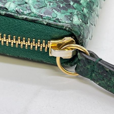  GUCCI グッチ ラウンドファスナー財布 GGマーモント パイソン  456117 グリーン 外箱・袋付き
