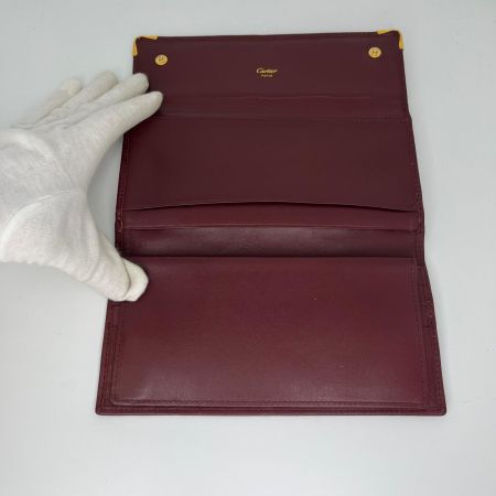  Cartier カルティエ 長財布 がま口財布 ボルドー