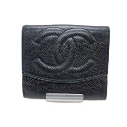 ◎◎ CHANEL シャネル Wホック財布　 ココマーク  ブラック Bランク