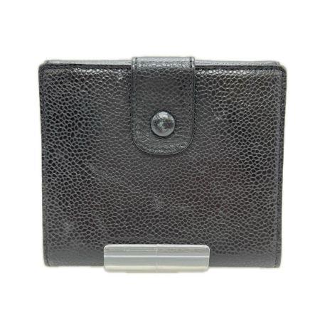  CHANEL シャネル Wホック財布　 ココマーク  ブラック
