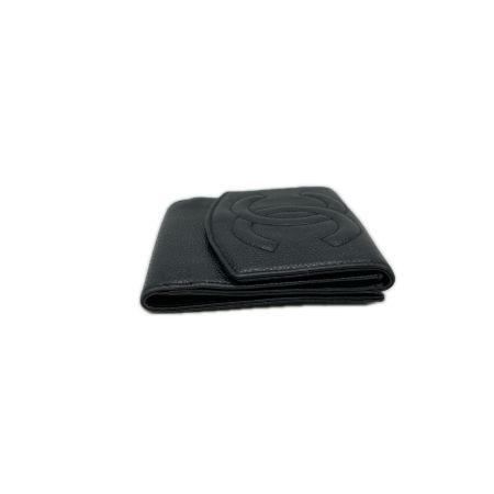  CHANEL シャネル Wホック財布　 ココマーク  ブラック