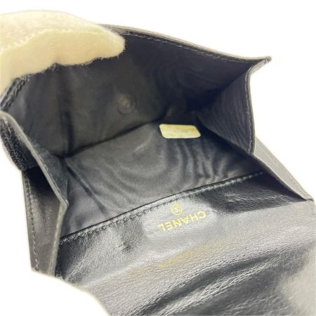  CHANEL シャネル Wホック財布　 ココマーク  ブラック