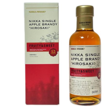 【北海道内限定発送】 NIKKA WHISKY ニッカウイスキー シングルアップルブランデー 弘前12年 フルーティ&スイート 40° 180ml 箱付 未開栓