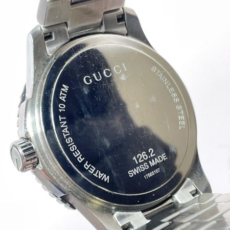  GUCCI グッチ G-TIMELESS ダイバー メンズ クォーツ 腕時計 ベゼル割れ有 現状渡し 126.2