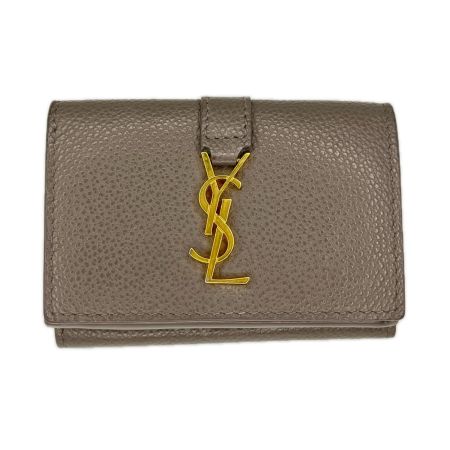 SAINT LAURENT Paris YSLライン オリガミ タイニーウォレット 3つ折り財布 TGN669959 グレー