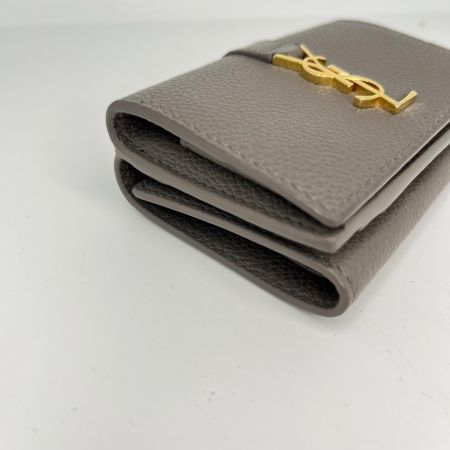 SAINT LAURENT Paris YSLライン オリガミ タイニーウォレット 3つ折り財布 TGN669959 グレー